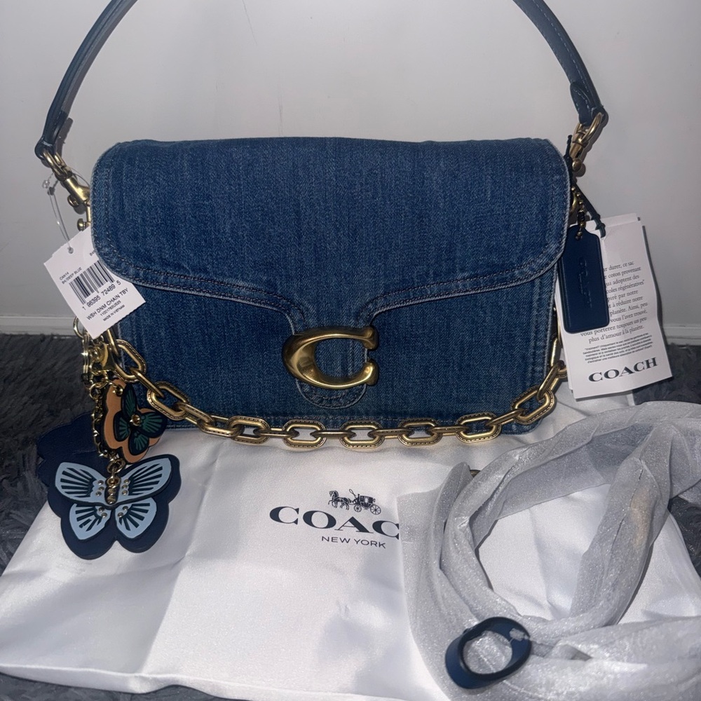 ****SOLD, DO NOT BUY***Coach Denim Chain Tabby -NWT -CAN14